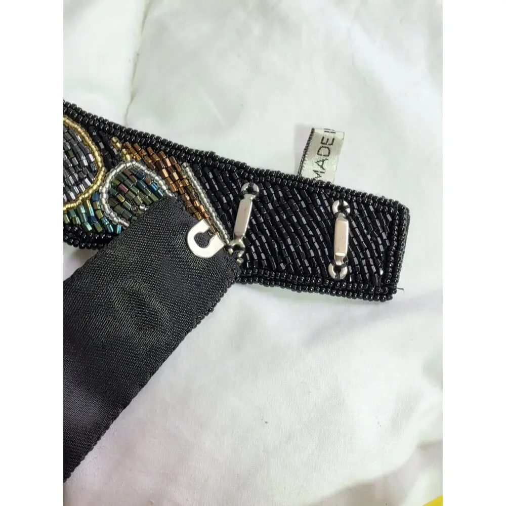 Vtg Hand Made Heavy Beaded Belt NEW Boho Evening 33' Long Retro 90's Y2k Festivl